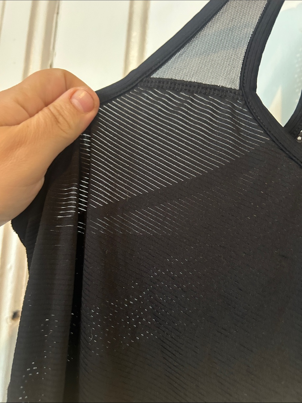 Danskin Black Mesh Racerback Tank Top - Picture 4 of 6